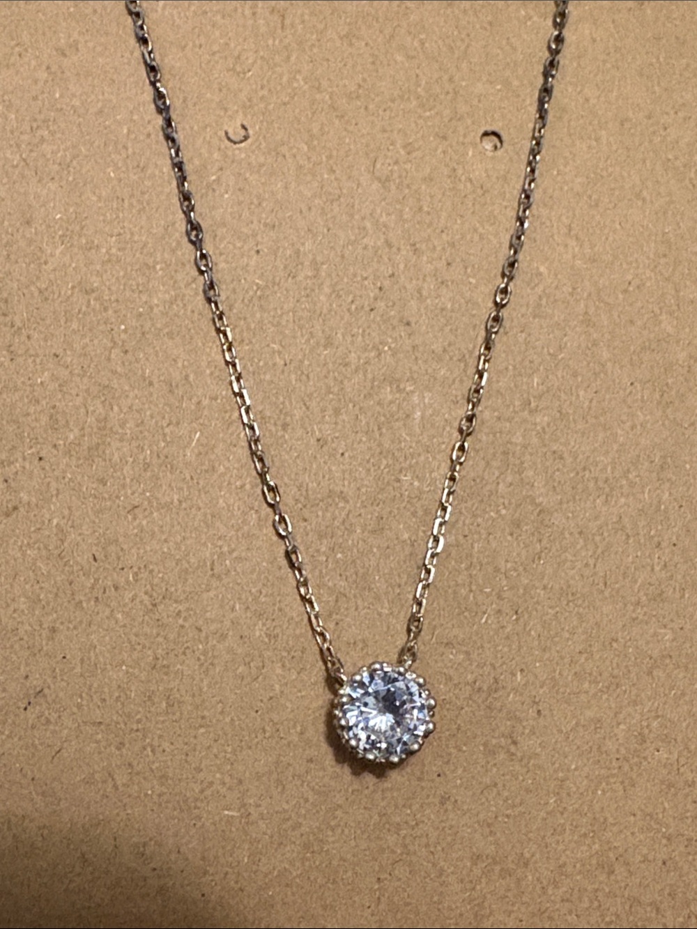 925 Stamped Silver CZ Pendant on 18” Chain New
